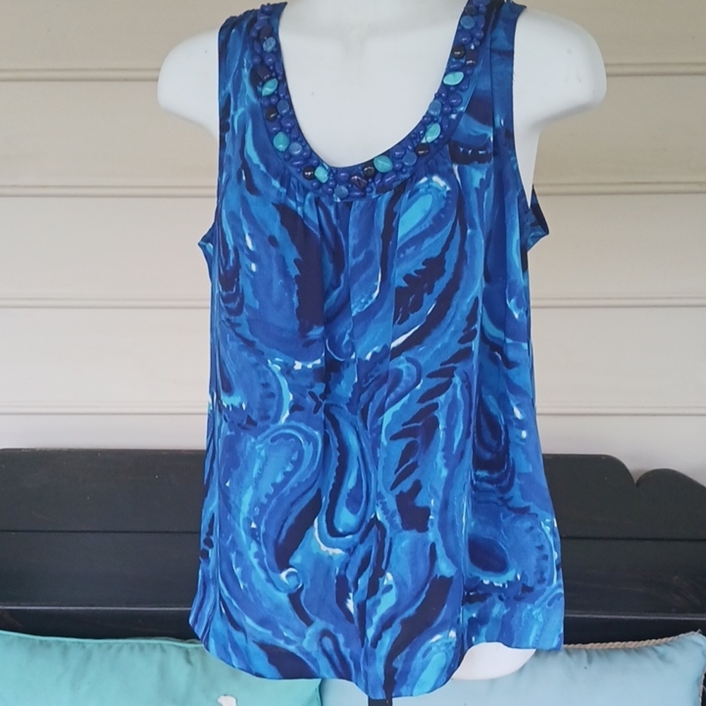 Michael Kors women's sleeveless blue top size 8
